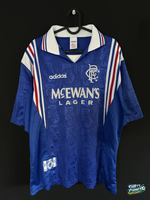 Koszulka Rangers FC domowa adidas, lata 90., przód
