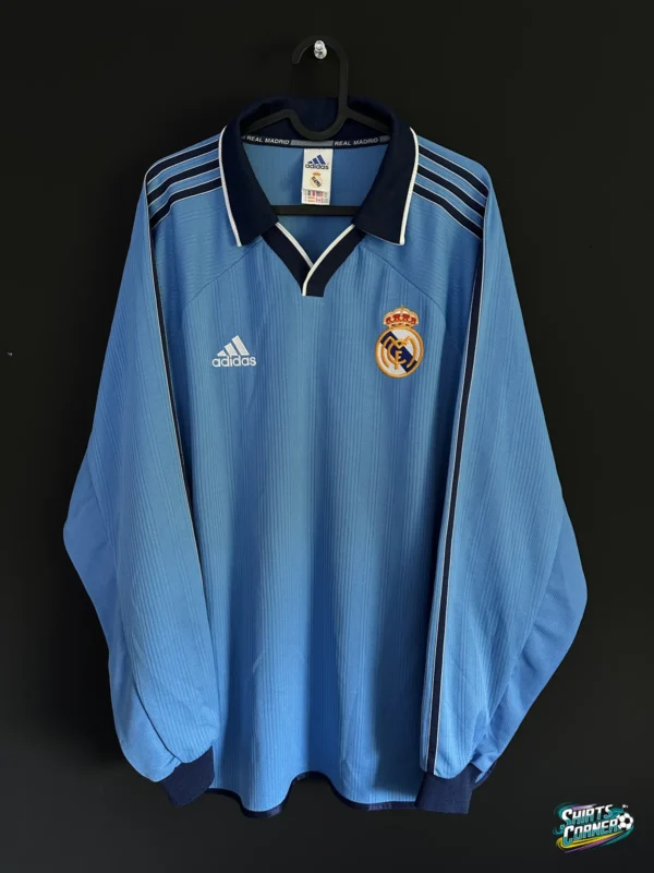 Koszulka Real Madryt 1999/2000 trzecia adidas, długi rękaw, wersja zawodnicza, przód