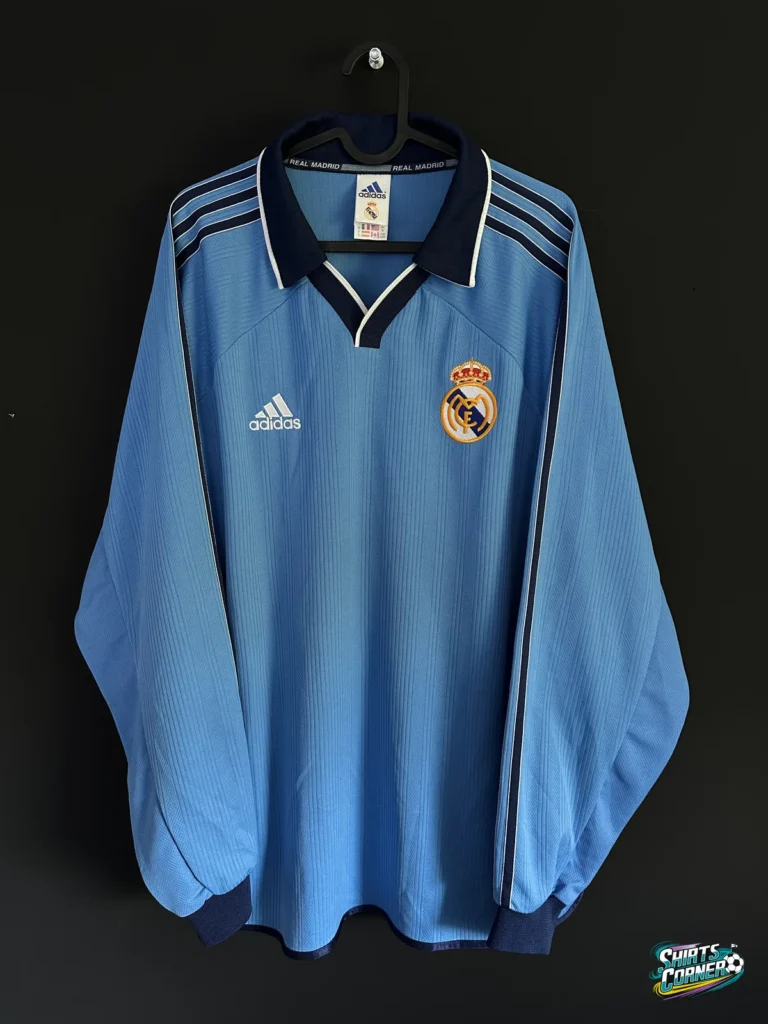 Koszulka Real Madryt 1999/2000 trzecia adidas, długi rękaw, wersja zawodnicza, przód